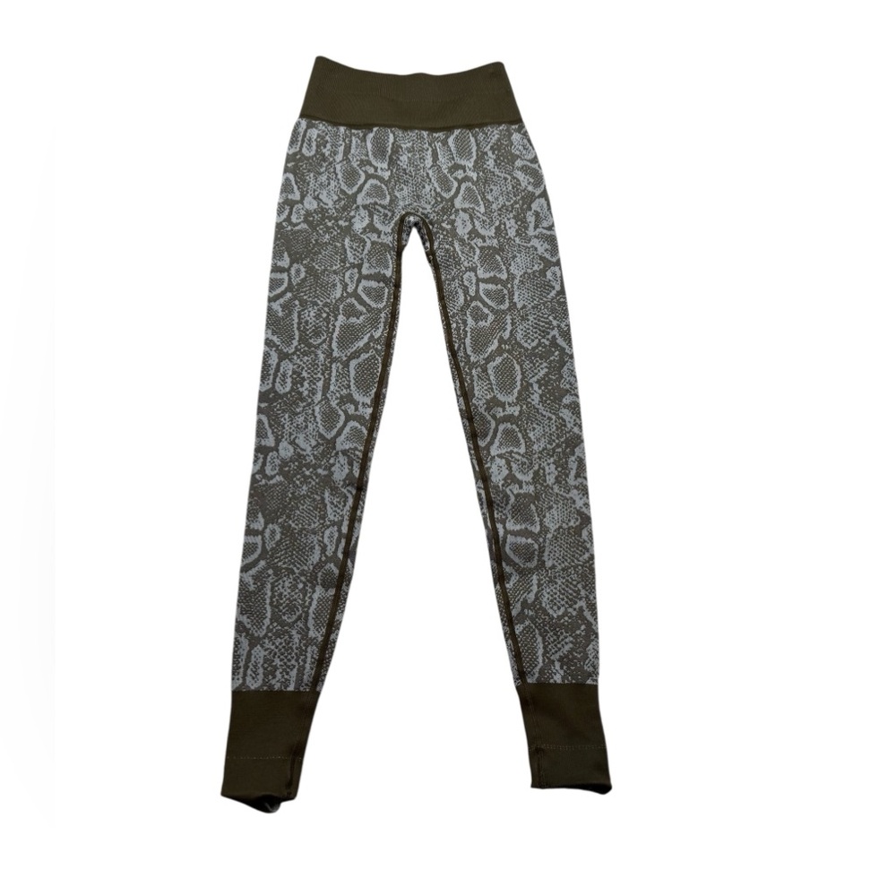 🐍 NUX Snakeskin Seamless Compression Leggings Evergreen Green Women’s Small 🐍